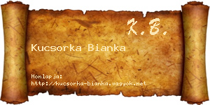 Kucsorka Bianka névjegykártya